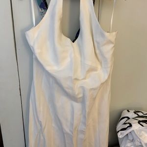 All White Party -White halter top maxi linen dress